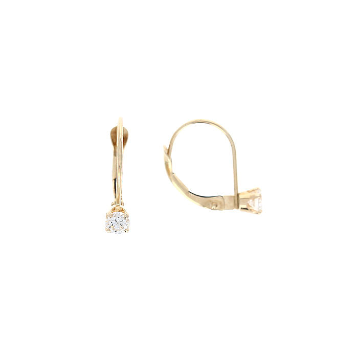 14kt Yellow Gold 0.20cts Diamond Leverback Earrings