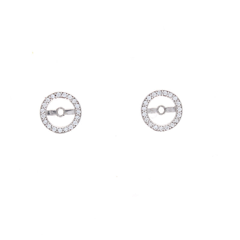 Ladies 14kt White Gold 0.13cts Diamond Earring Jackets