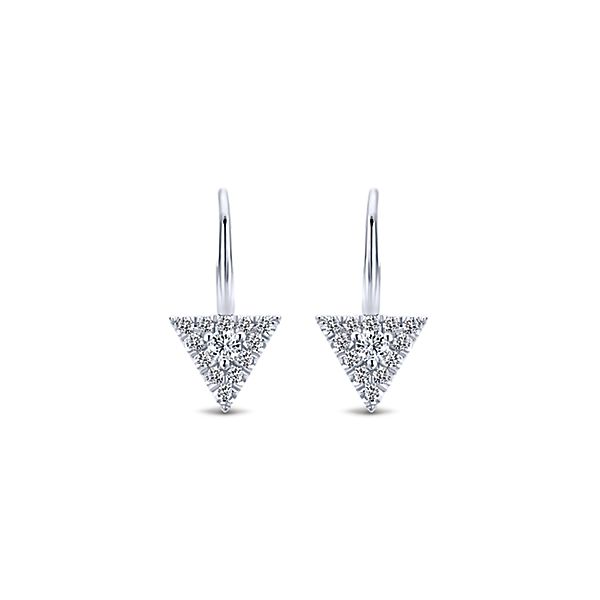 Ladies 14kt White Gold 0.25cts Diamond Leverback Earrings