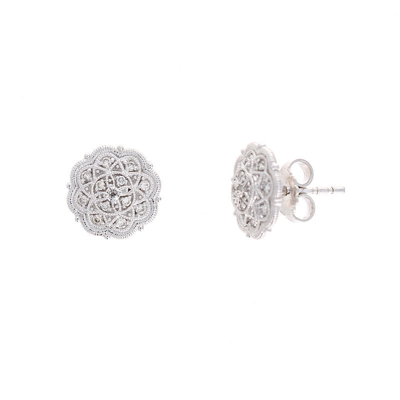 Ladies 14kt White Gold 0.21cts Diamond Earrings