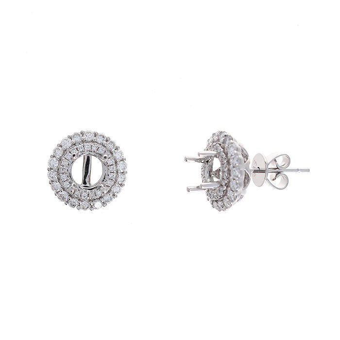 Ladies 14kt White Gold 0.75cts Diamond Earring Jackets