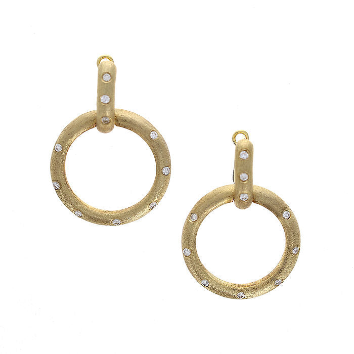 Ladies 14kt Yellow Gold 0.43cts Diamond Door Knocker Earrings