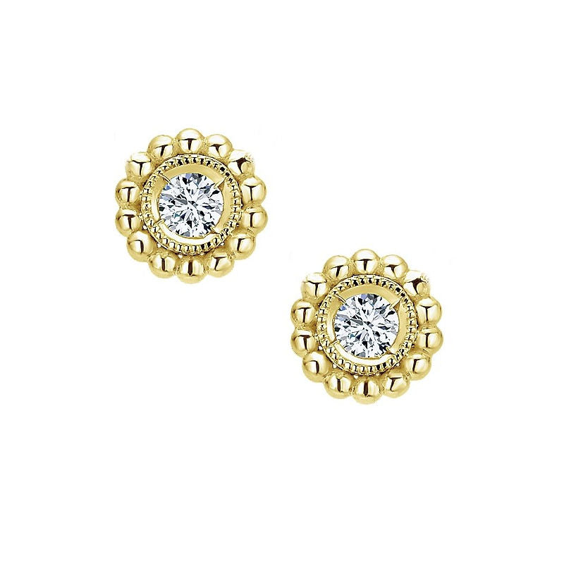 Ladies 14kt Yellow Gold 0.16cts Diamond Earrings