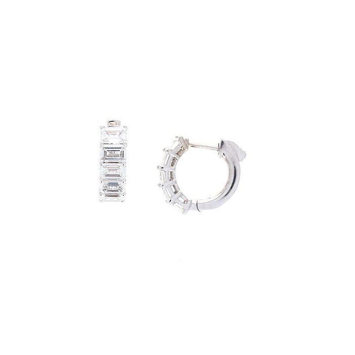 Ladies 14kt White Gold 2.69cts Diamond Huggie Earrings