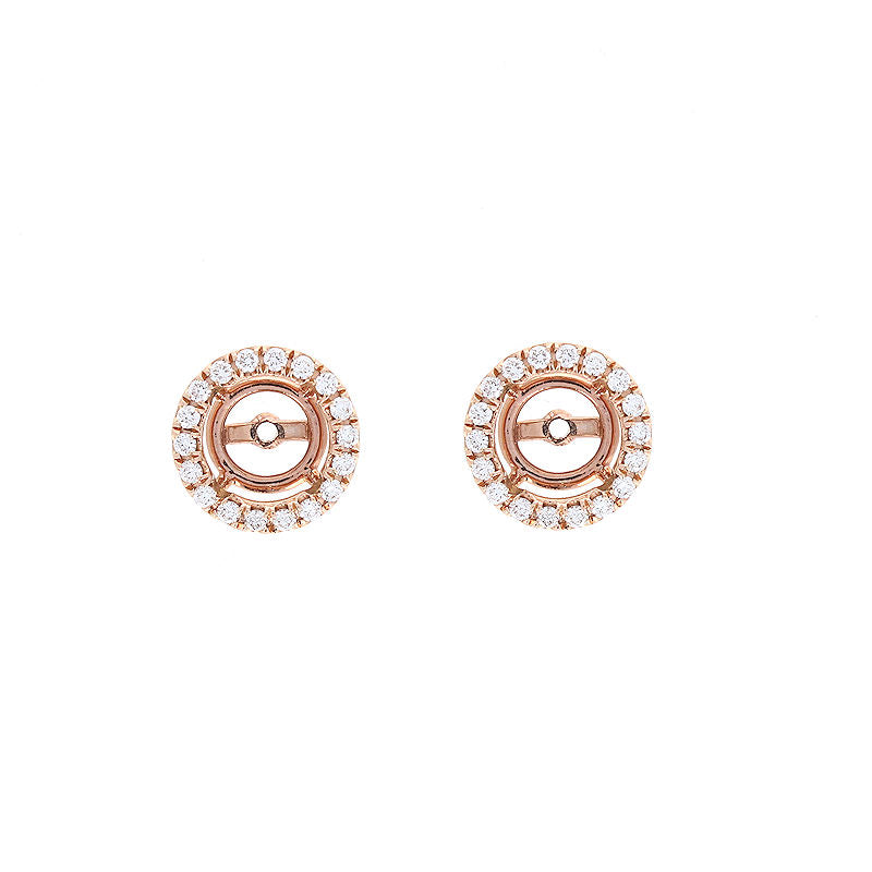 Ladies 14kt Rose Gold 0.30ct Diamond Earring Jackets