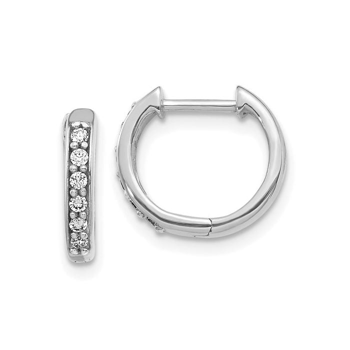 Ladies 14kt White Gold .012cts Diamond Huggie Earrings