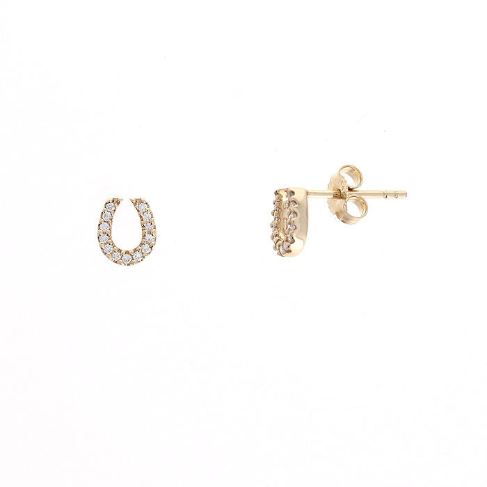 Ladies 14kt Yellow Gold 0.08cts Diamond Earrings
