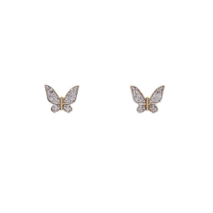 Ladies 14kt Yellow Gold 0.10cts Diamond Earrings