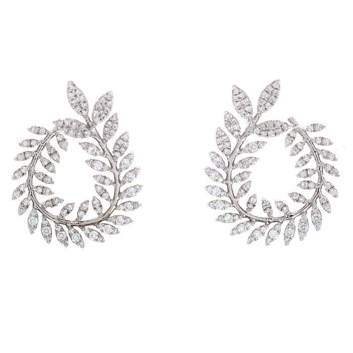 Ladies 14kt White Gold 1.24cts Diamond Earrings