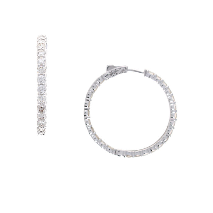 Ladies 14kt White Gold 4.02cts Diamond Earrings