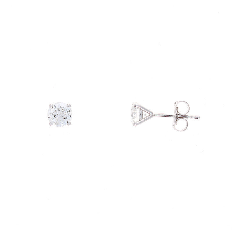 Ladies 14kt White Gold 1.00cts Diamond Stud Earrings