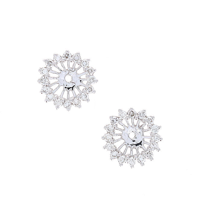 Ladies 14kt White Gold 0.34cts Diamond Earring Jackets