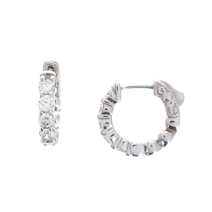 Ladies 14kt White Gold 4.45cts Diamond Earrings