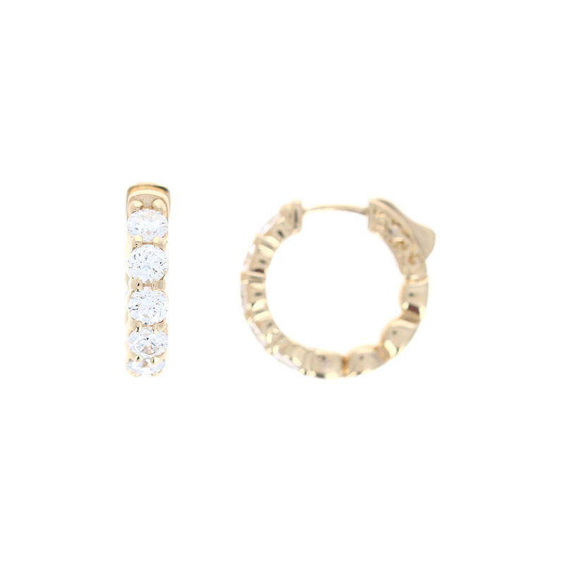 Ladies 14kt Yellow Gold 2.05cts Lab Grown Diamond Hoop Earrings