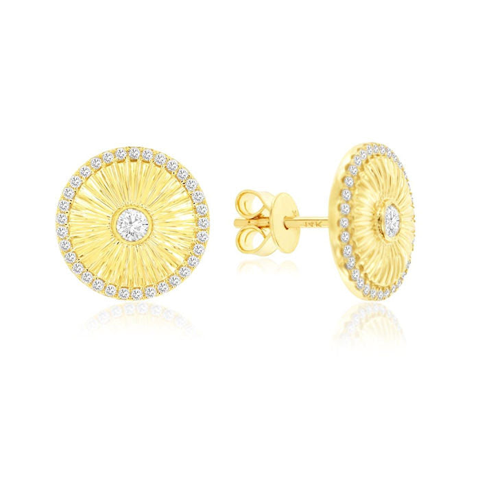 Ladies 14kt Yellow Gold 0.40cts Diamond Earrings