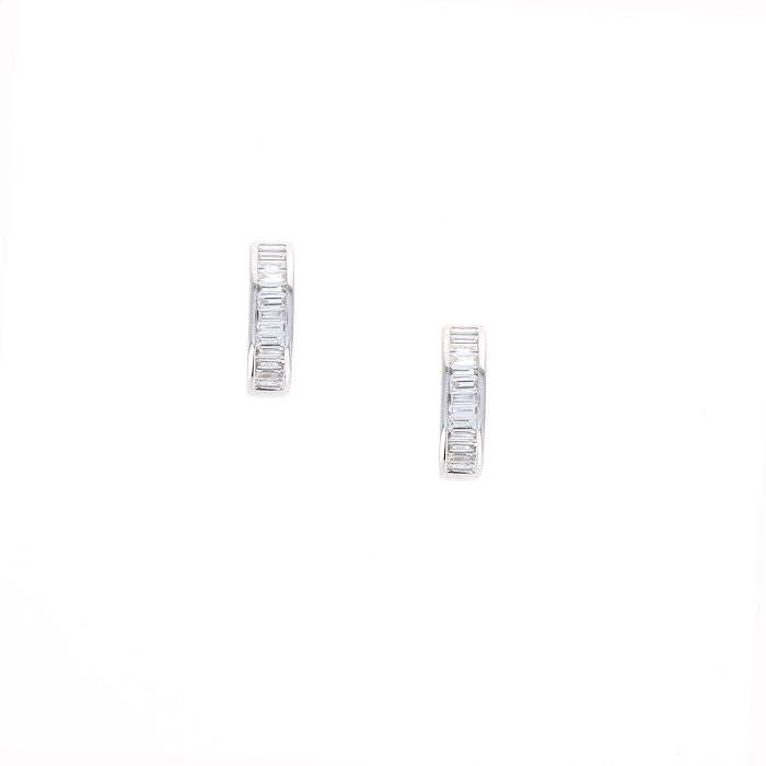 Ladies 14kt White Gold 0.44cts Diamond Hoop Earrings