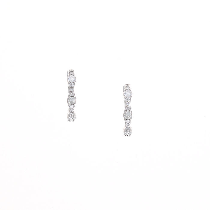 Ladies 14kt White Gold 0.40ct Diamond Hoop Earrings