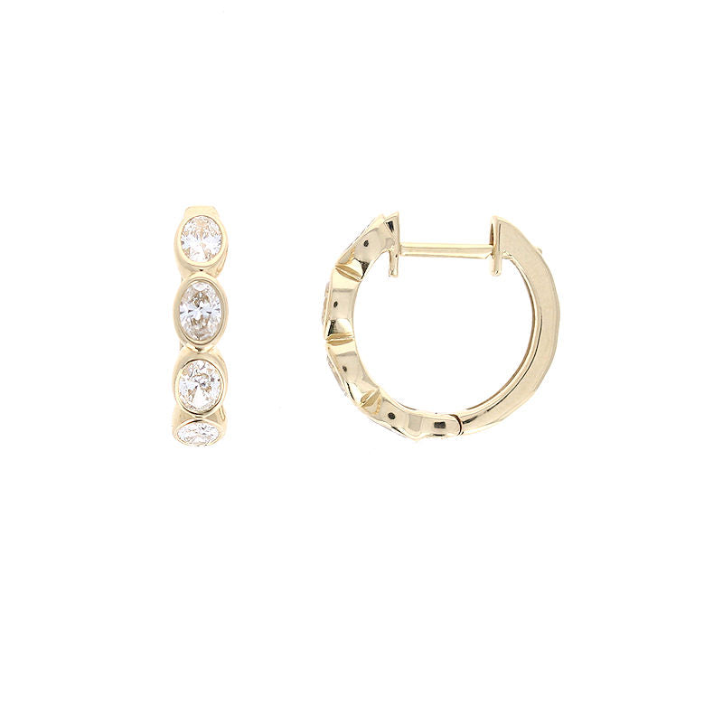 Ladies 14kt Yellow Gold 0.82cts Diamond Hoop Earrings