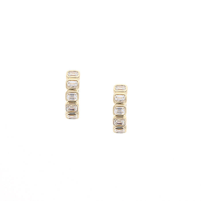 Ladies14kt Yellow Gold 1.00cts Diamond Hoop Earrings