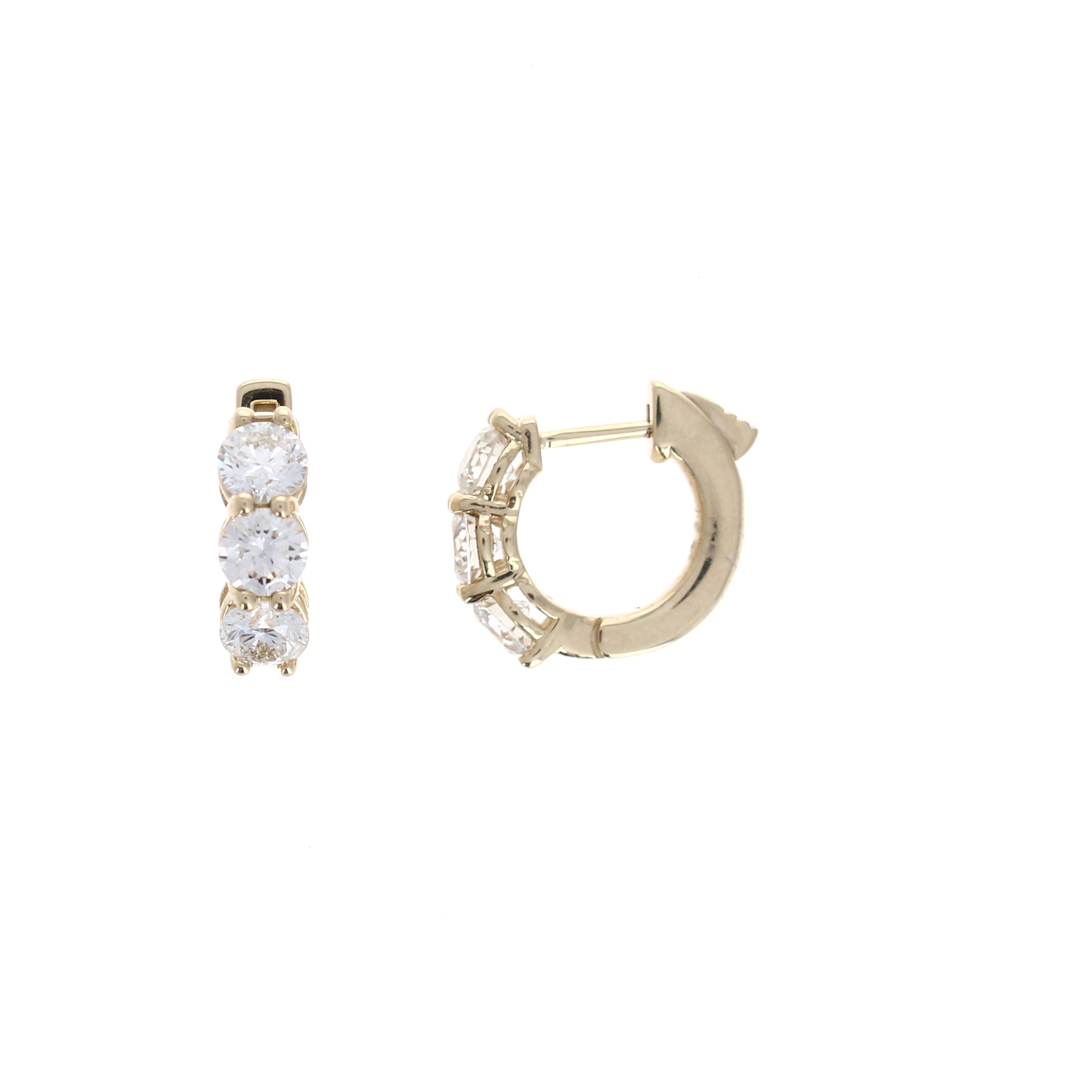 Ladies 14kt Yellow Gold 1.73cts Diamond Huggie Earrings