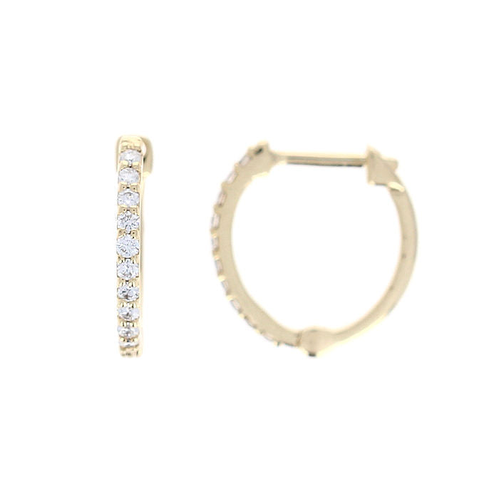 Ladies 14kt Yellow Gold 0.20cts Diamond Hoop Earrings