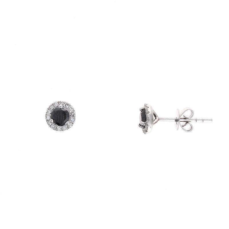 Ladies 14kt White Gold 0.65cts Black and White Diamond Earrings