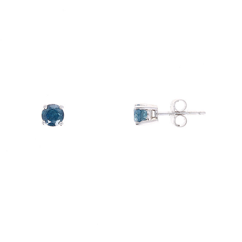Ladies 14kt White Gold 0.60ct Blue Diamond Earrings