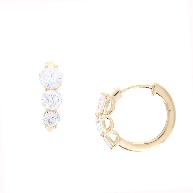 Ladies 14kt Yellow Gold 2.00cts Lab Grown Diamond Hoop Earrings
