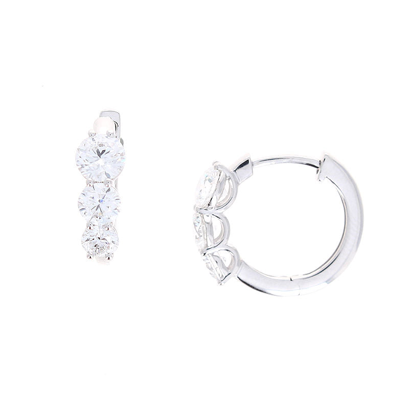 Ladies 14kt White Gold 2.00cts Lab Grown Diamond Hoop Earrings