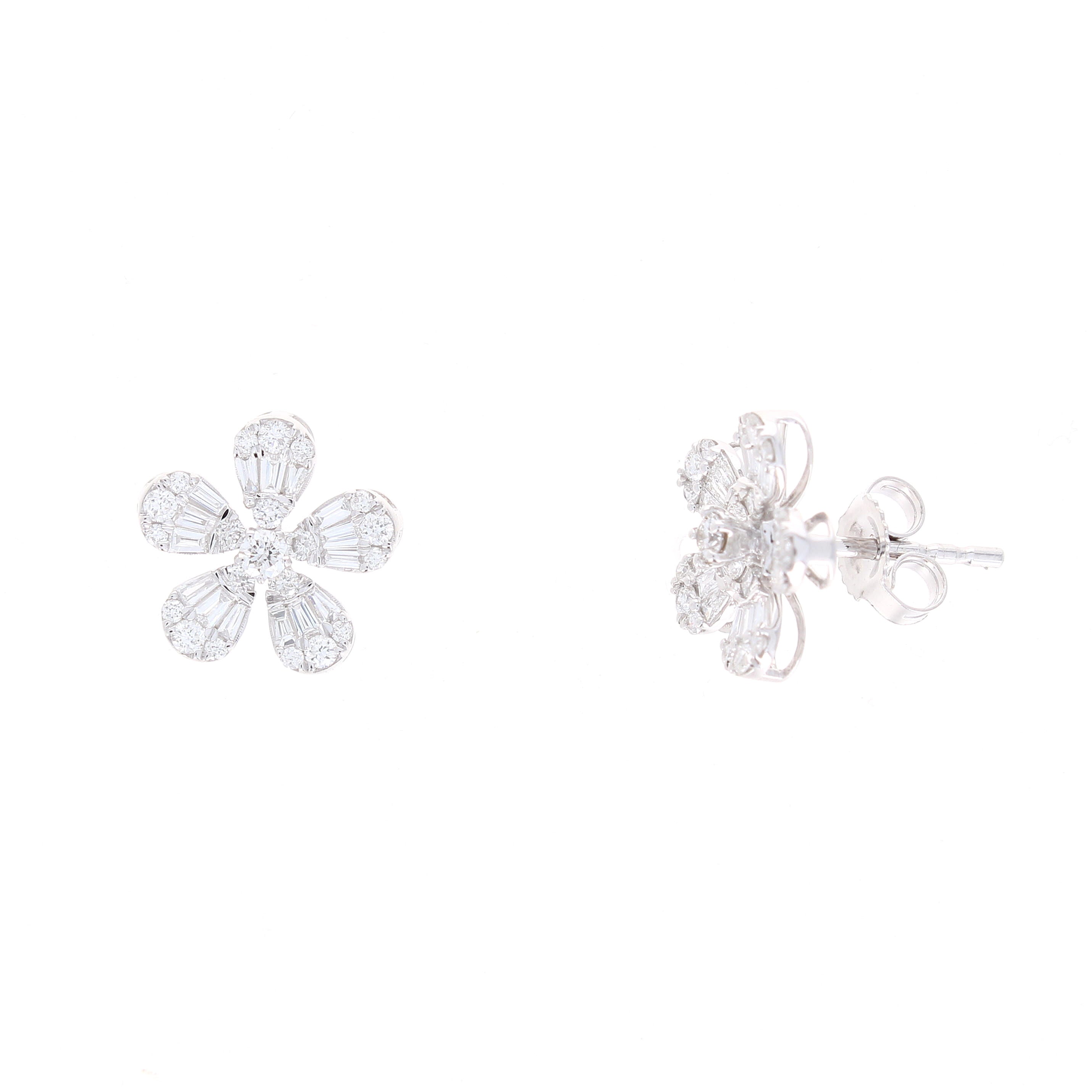 Ladies 14kt White Gold 0.55cts Diamond Earrings