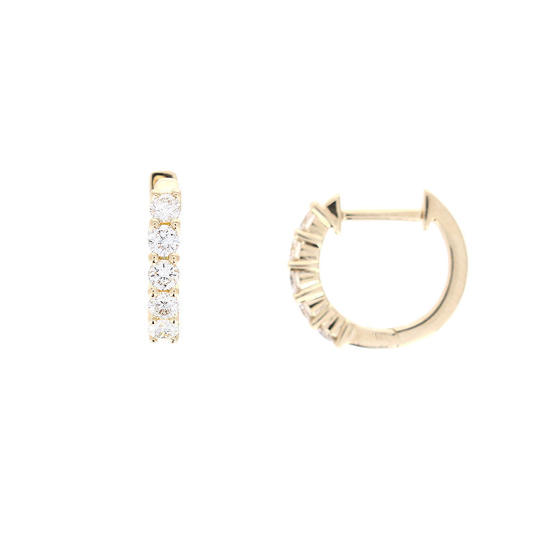 Ladies 14kt Yellow Gold 0.50cts Diamond Hoop Earrings