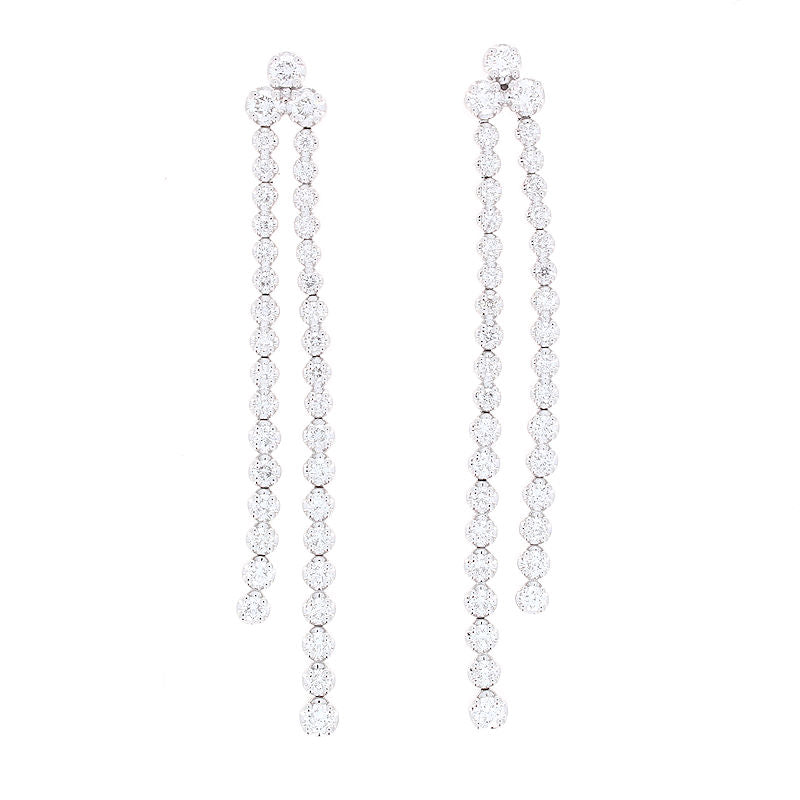 Ladies 14kt White Gold 1.90cts Diamond Earrings