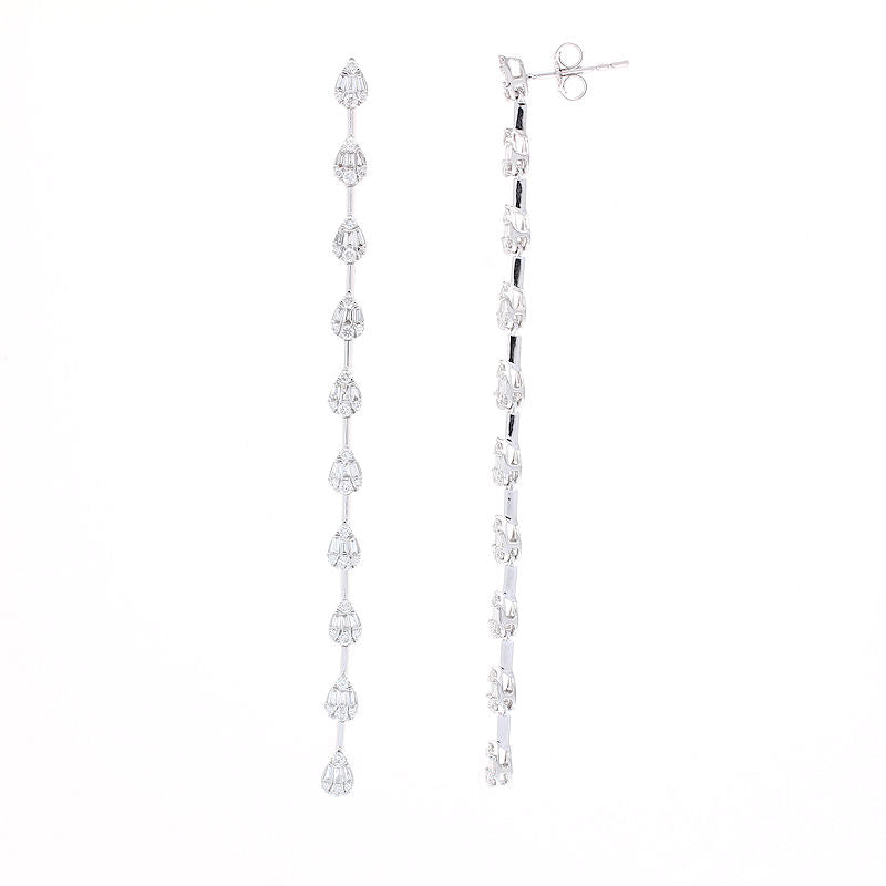 Ladies 14kt White Gold 1.06cts Diamond Earrings
