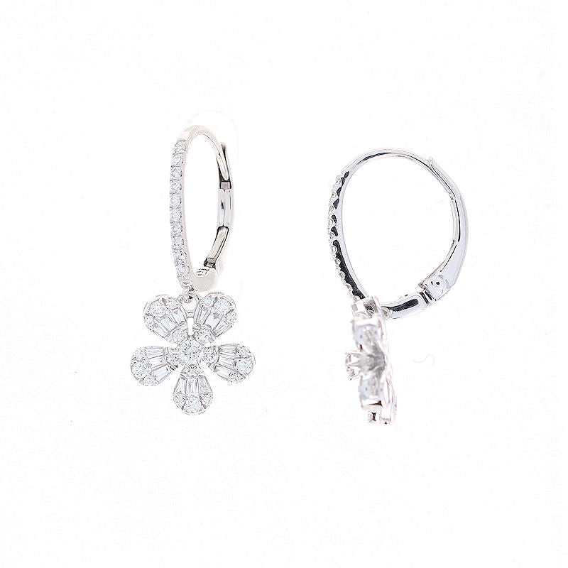 Ladies 14kt White Gold 0.72cts Diamond Earrings