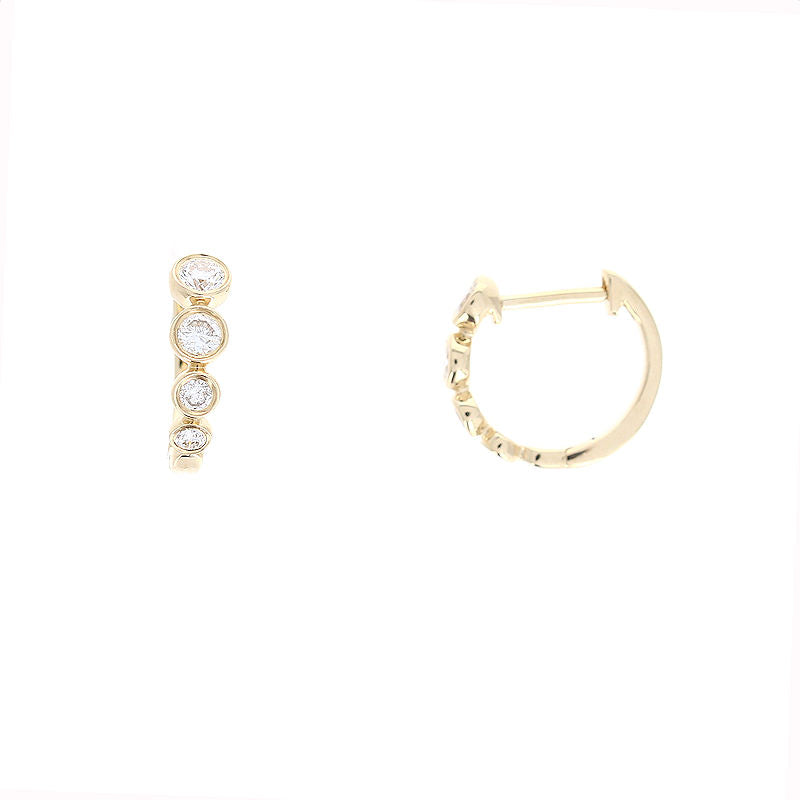 Ladies 14kt Yellow Gold 0.32cts Diamond Hoop Earrings