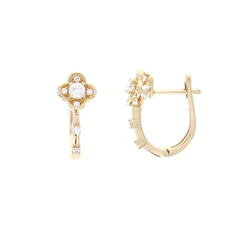 Ladies 14kt Yellow Gold 0.20cts Diamond Earrings
