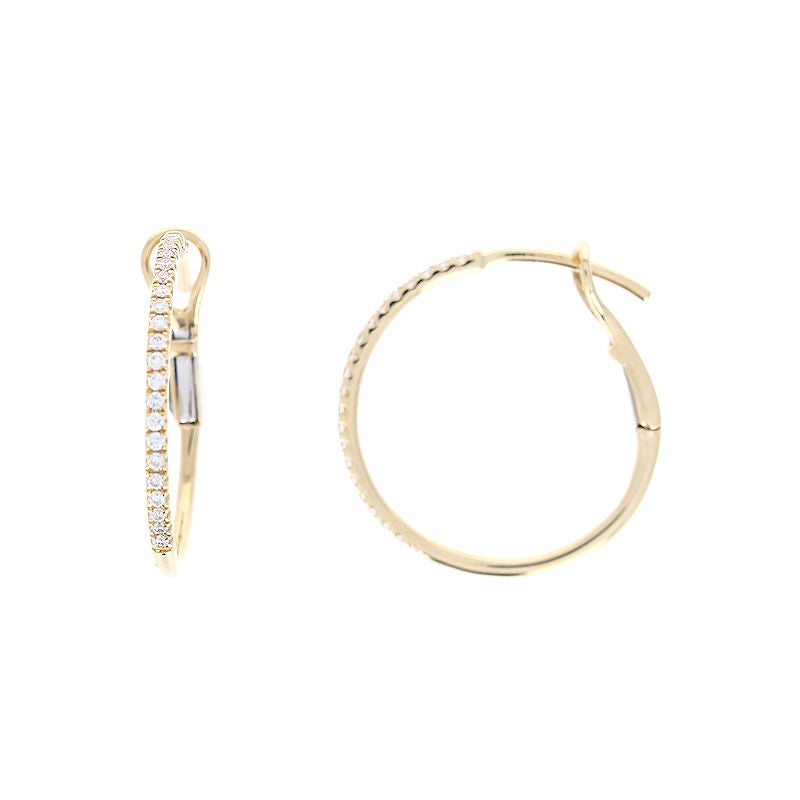Ladies 14kt Yellow Gold 0.16cts Diamond Hoop Earrings