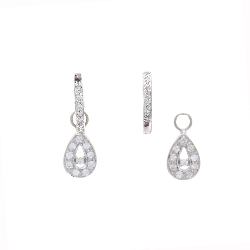 Ladies 14kt White Gold 0.28cts Diamond Drop Earrings