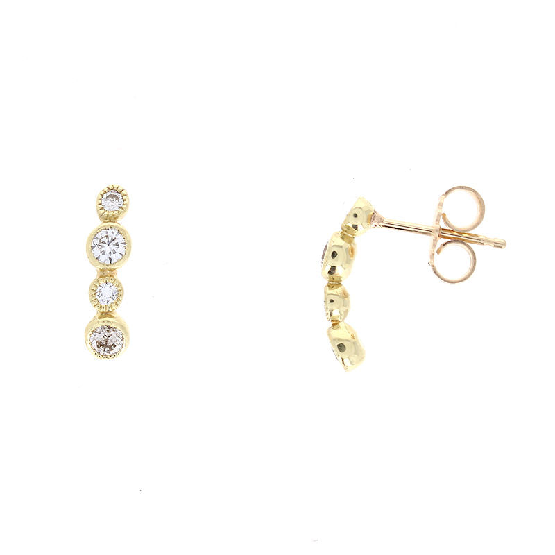 Ladies 18kt and 14kt Yellow Gold 0.22cts Diamond Earrings