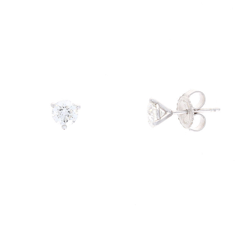 Ladies 14kt White Gold 1.00cts Diamond Stud Earrings