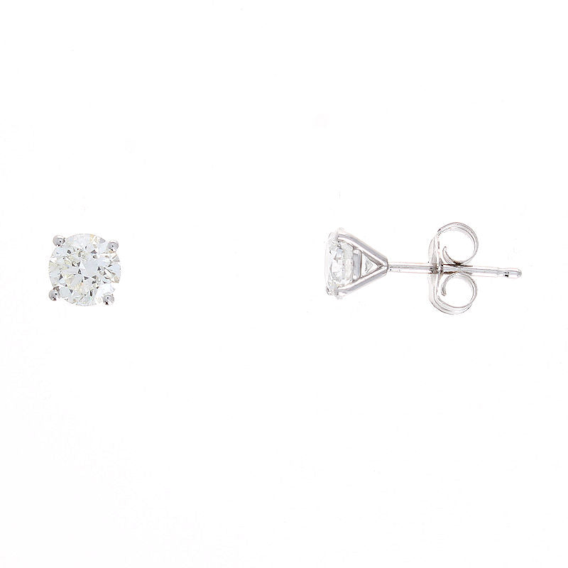 Ladies 14kt White Gold 1.02cts Diamond Stud Earrings