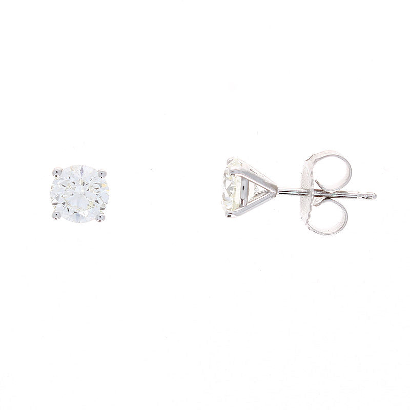 Ladies 14kt White Gold 1.40cts Diamond Stud Earrings