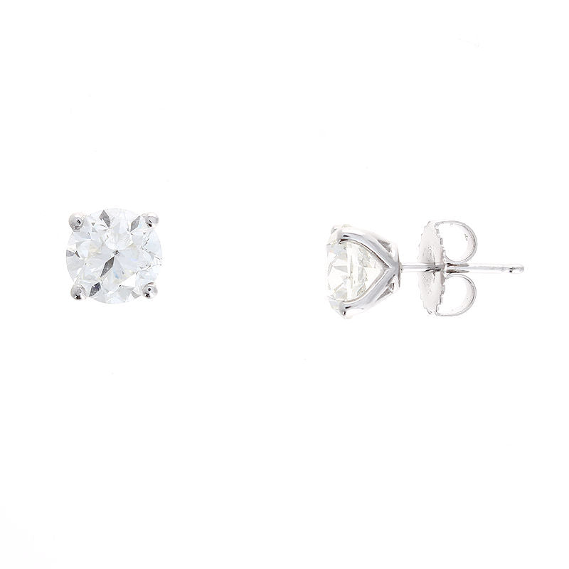 Ladies 14kt White Gold 3.00cts Diamond Stud Earrings