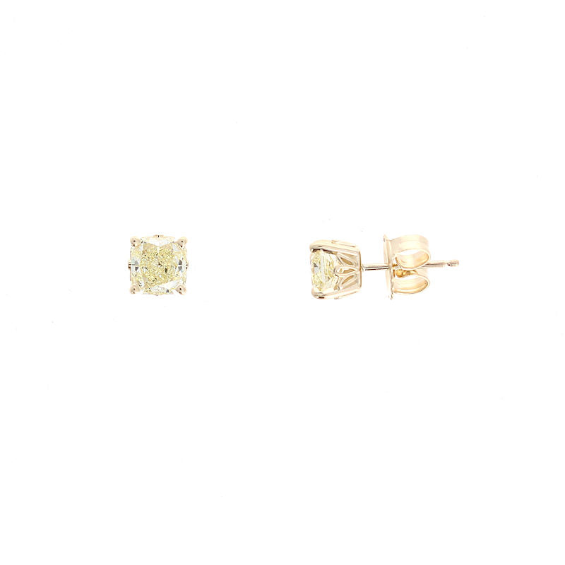Ladies 14kt Yellow Gold 1.67cts Yellow Diamond Earrings