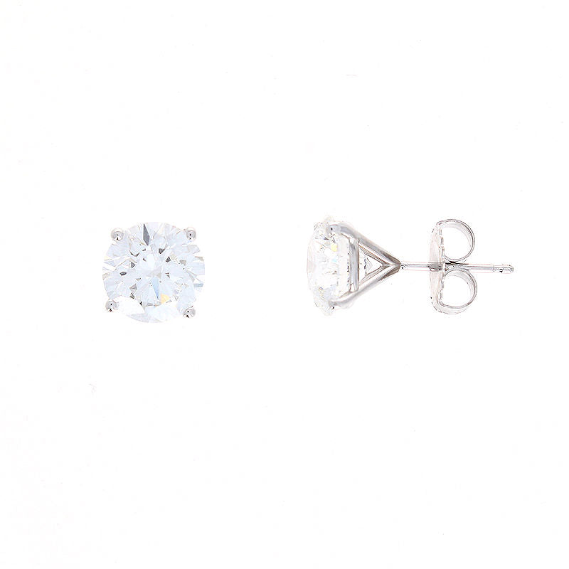 Ladies 14kt White Gold 4.08cts Lab Grown Diamond Stud Earrings