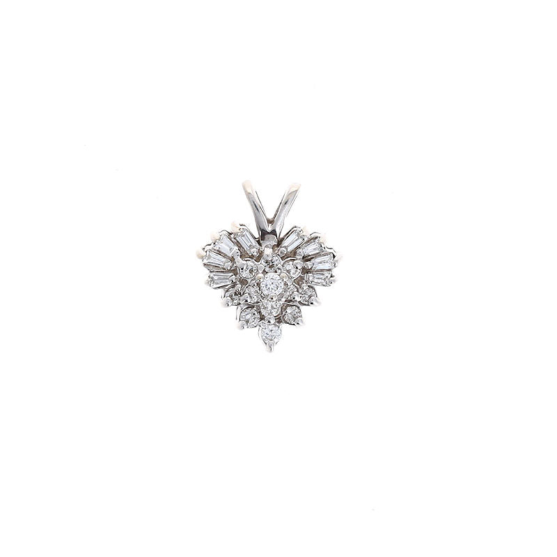 Ladies 14kt White Gold 0.25cts Diamond Pendant