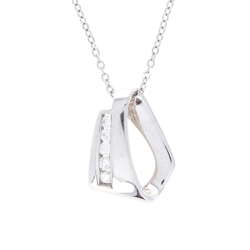 Ladies 14kt White Gold 0.19cts Diamond Pendant