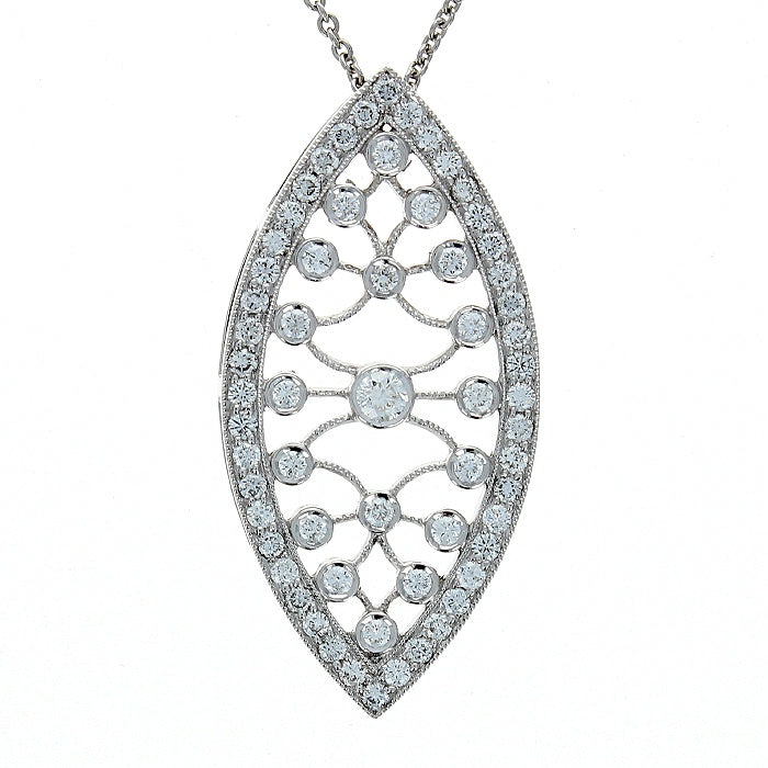 Ladies 14kt White Gold 0.44cts Diamond Pendant