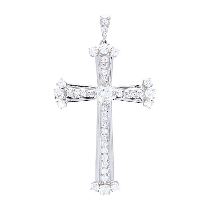 Ladies Platinum 1.95cts Diamond Cross Pendant