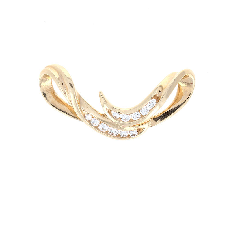 Ladies 14kt Yellow Gold 0.50cts Diamond Slide Pendant